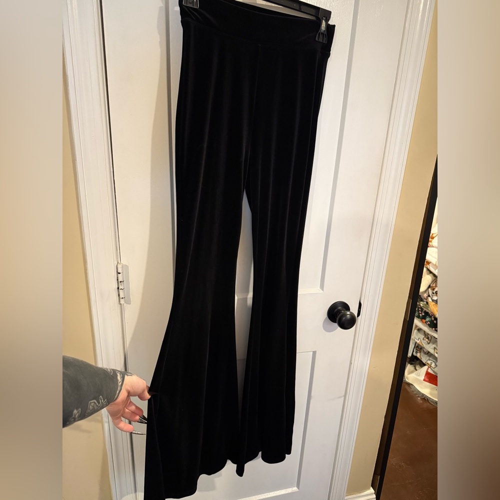 Gothic velvet flare pants